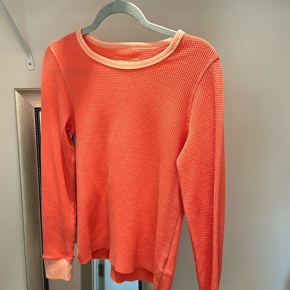 Long Sleeve pink waffle shirt